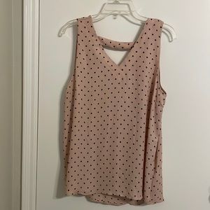 Pretty Maurices sleeveless pink polka dot blouse